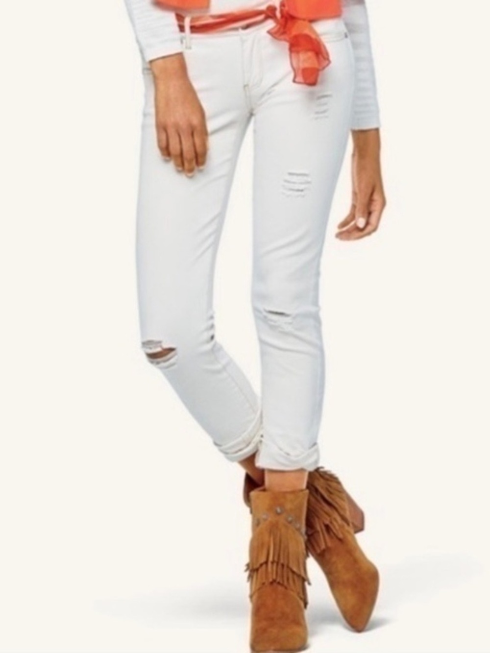 CAbi #5089 Slim Boyfriend Jeans Antique White